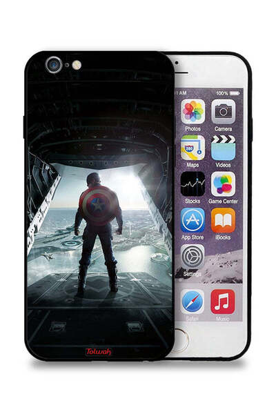 Tolwak جراب حماية لهاتف Apple iPhone 6/6s مع شاشة عرض كابتن أمريكا
