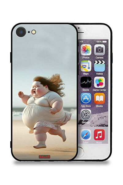 Tolwak جراب حماية لهاتف Apple iPhone 8 مطبوع عليه صورة فتاة سمينة تركض