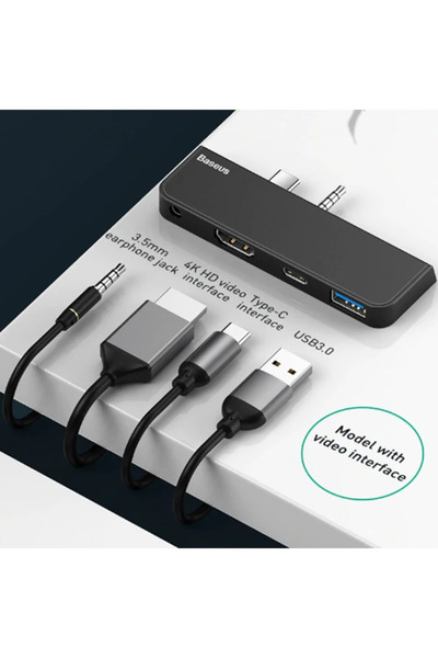 ETC Multifunctional Hub Surface Go(Type-C+Audio to Hd4K+Usb3.0+Type-C(Data)+Audiok-(5775 - Myg1533-7563
