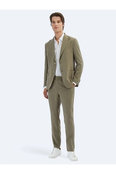 Kip Khaki Straight Comfort Fit Suit