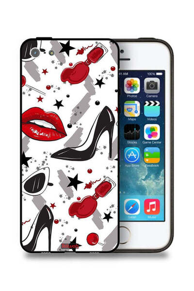 Tolwak غطاء حماية لجهاز Apple iPhone 5/5s/SE برسومات أحمر الشفاه والأحذية