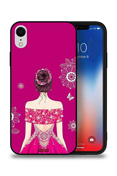 Tolwak جراب حماية لجهاز Apple iPhone XR بتصميم فتاة وزهور