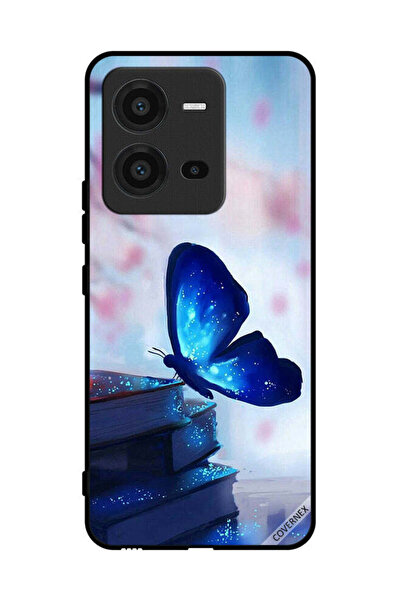Covernex غطاء حماية لهاتف فيفو V25 بتصميم فراشة جالسة على كتاب