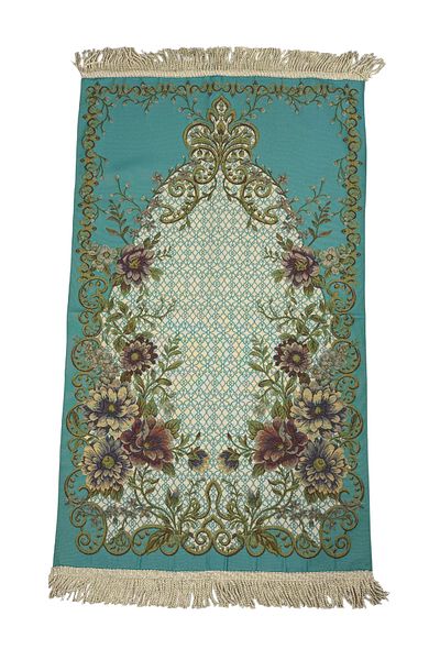 TAYBOUN Luxury Lavanta Prayer Mat with Mihrab-Inspired Design and Elegant Rose Embroidery