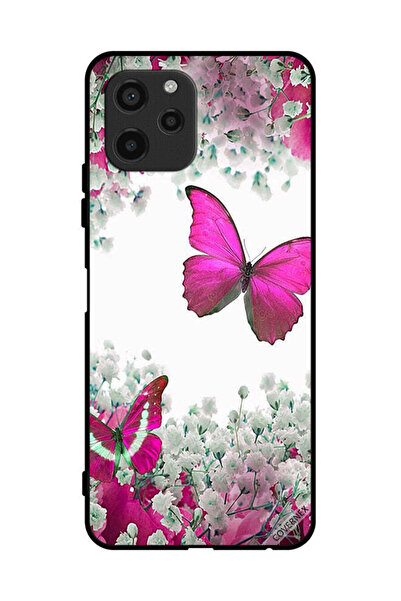 Covernex غطاء حماية لهاتف هواوي نوفا Y61 برسومات فراشات جميلة وورود صغيرة