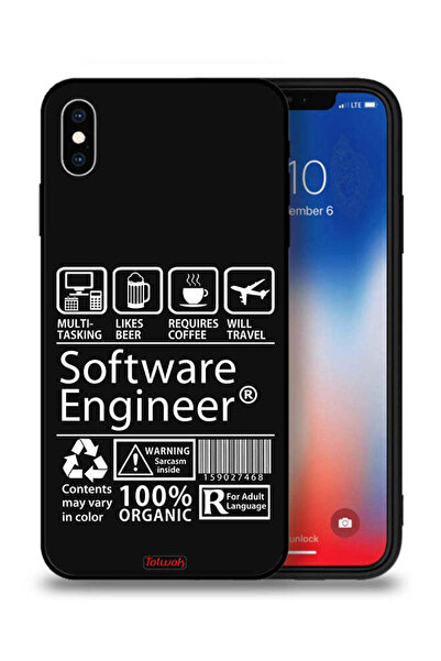 Tolwak جراب حماية لجهاز Apple iPhone XS، ملصق مهندس برمجيات