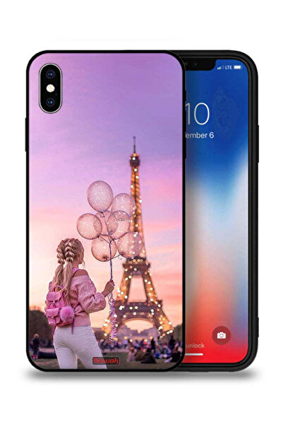 Tolwak غطاء حماية لهاتف Apple iPhone XS Max عليه صورة فتاة تحمل بالونات