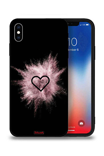Tolwak غطاء حماية لهاتف Apple iPhone XS Max بنقشة قلب لامعة