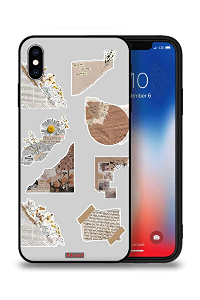 Tolwak جراب حماية لجهاز Apple iPhone XS مصنوع من قطع من الملصقات الورقية
