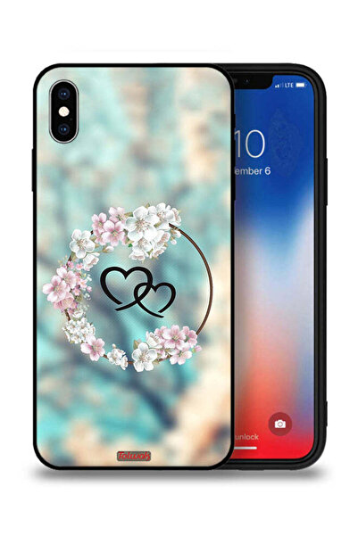 Tolwak غطاء حماية لهاتف Apple iPhone XS Max برسومات قلوب وحلقات فنية