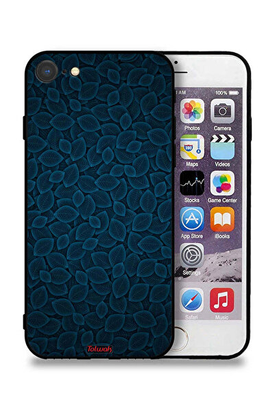 Tolwak جراب حماية لهاتف Apple iPhone SE (2020) بنقشة أوراق الشجر الفنية الرقمية