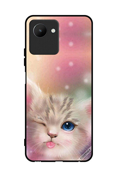 Covernex غطاء حماية لهاتف Realme C30s - قصاصة فنية لطيفة على شكل قطة