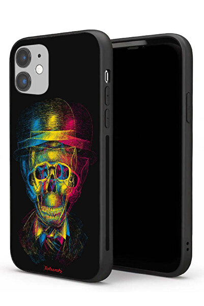Tolwak جراب حماية لجهاز Apple iPhone 11 بتصميم جمجمة وقبعة ملونة وفن خيالي