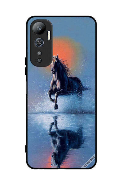 Covernex غطاء حماية لهاتف Infinix Hot 20 - رسم حصان يركض في الماء