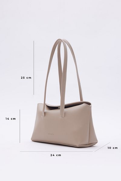 Shanta Geantă de umăr pentru femei Mink D13 Baguette, minimalistă, elegantă și funcțională, cu curea lungă, zilnică