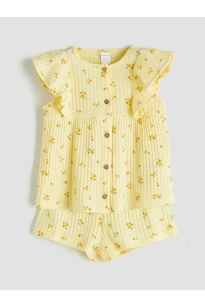 LC Waikiki Lcw Baby Floral Baby Girl Blouse and Shorts 2 Pcs (S5)