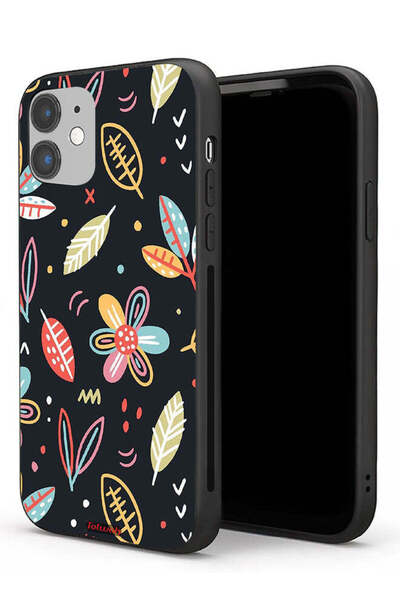 Tolwak غطاء حماية لجهاز آيفون 11 من آبل، زهور وأوراق، فن تجريدي