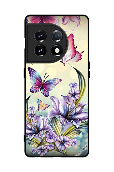 Covernex غطاء حماية لهاتف OnePlus 11 بنقشة زهور أرجوانية وفراشات