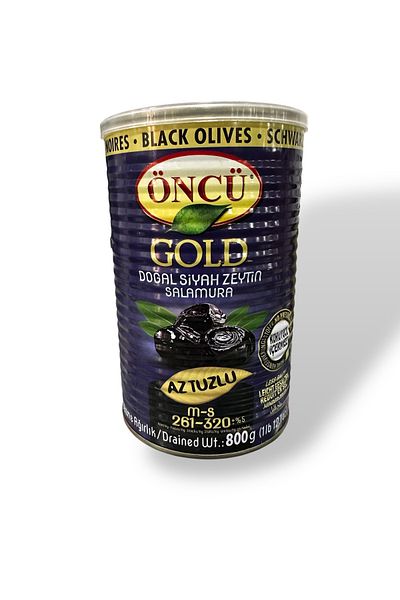 Öncü Öncü Black Olives Gold M-S Low Salt 800g – Premium Turkish Black Olives