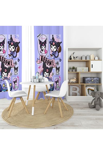 EVSEHOMES Arabali Kuromi Single Wing Background Curtain