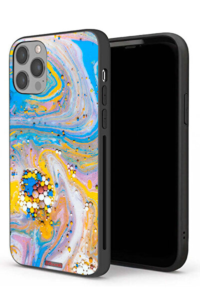 Tolwak غطاء حماية لجهاز Apple iPhone 12 Pro Max بتصميم أحجار كريمة ملونة تجريدية