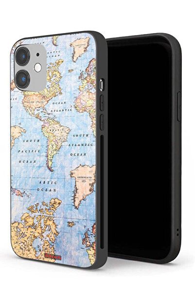 Tolwak جراب حماية لجهاز Apple iPhone 12 بتصميم خريطة العالم