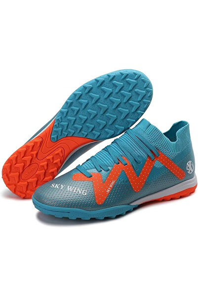 MBrands Ghete de fotbal, 9678 cu bareta la gleznă, cusute deasupra, pentru gazon sintetic, albastru 42