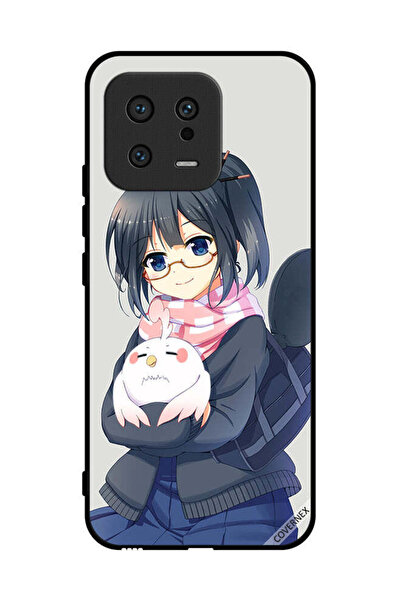 Covernex غطاء حماية لهاتف شاومي 13 - رسمة فتاة تحمل حيوانًا أليفًا