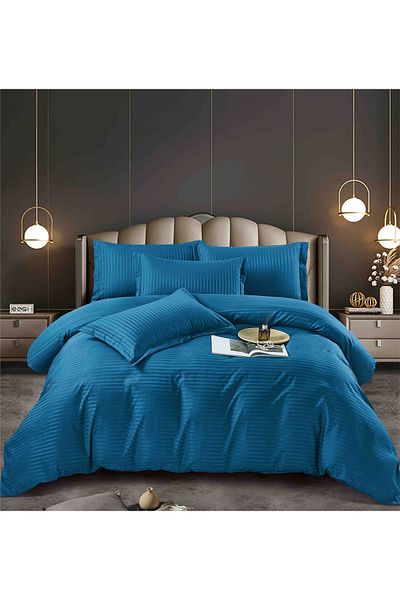 CHIRASO Lenjerie CHIRASO Damasc Premium, 6 Piese, Cearceaf ELASTIC 180x200 cm, 4 Fețe de Pernă