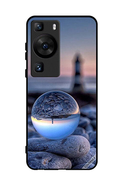 Covernex غطاء حماية لهاتف هواوي بي 60 مع تصوير رائع للطبيعة في زجاج دائري