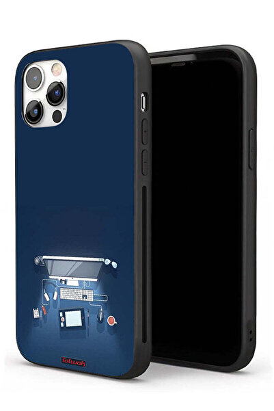 Tolwak غطاء حماية لجهاز Apple iPhone 11 Pro بتصميم فني على شكل مكتب كمبيوتر