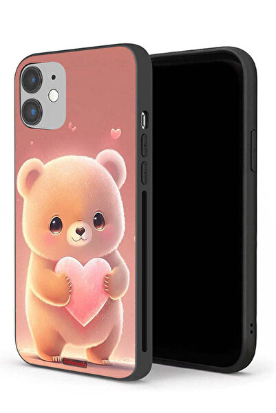 Tolwak جراب حماية لجهاز Apple iPhone 12 mini باندا صغير لطيف يحمل قلبًا