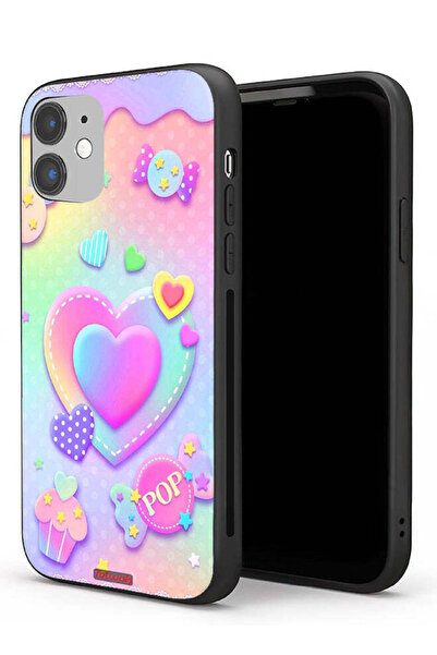 Tolwak Apple iPhone 11 Protective Case Pop Hearts Art