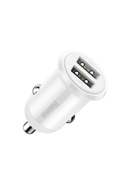 Baseus Încărcător auto, 2x USB, 4.8A, CCALP-02 - Alb