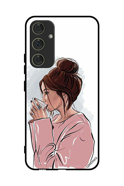 Covernex غطاء حماية لهاتف سامسونج جالاكسي A34 - فن شرب الشاي لفتاة