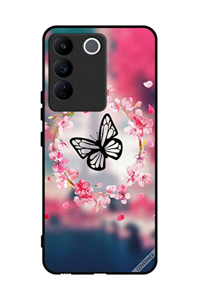 Covernex غطاء حماية لهاتف Vivo S16e - فراشة على شكل حلقة زهور