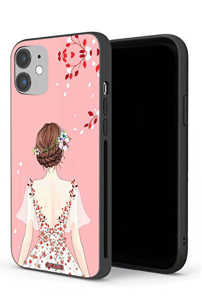 Tolwak جراب حماية لجهاز Apple iPhone 12 mini بتصميم فتاة واقفة