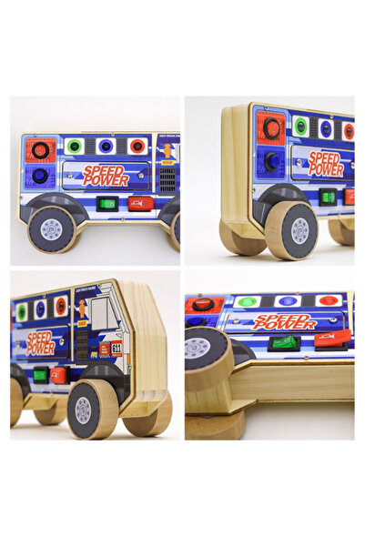 Generic Truck Busy Board for Toddlers – Montessori Wooden Sensory Toy for Kids 3+