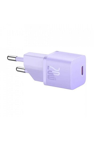 Baseus Charger Type-c, Fast Charging, Gan, 20w - (CCGN050105) - Purple