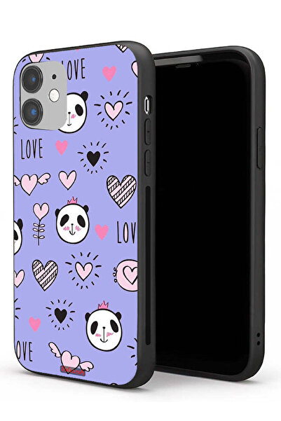 Tolwak غطاء حماية لجهاز Apple iPhone 11 بتصميم Love And Panda Doodle