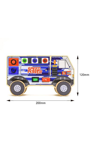 Generic Truck Busy Board for Toddlers – Montessori Wooden Sensory Toy for Kids 3+