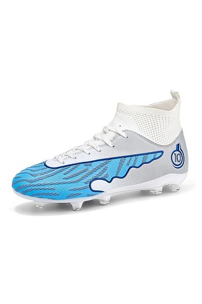 MBrands Football Boots, 8.1 With Ankle, Studs, White 34