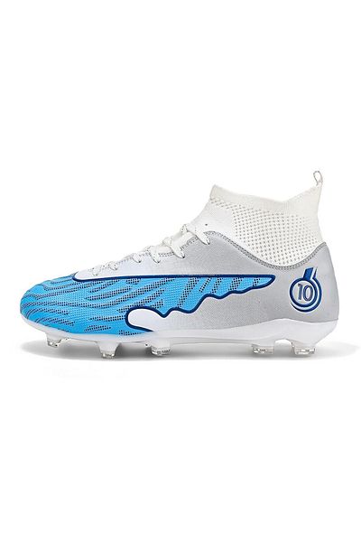 MBrands Football Boots, 8.1 With Ankle, Studs, White 34