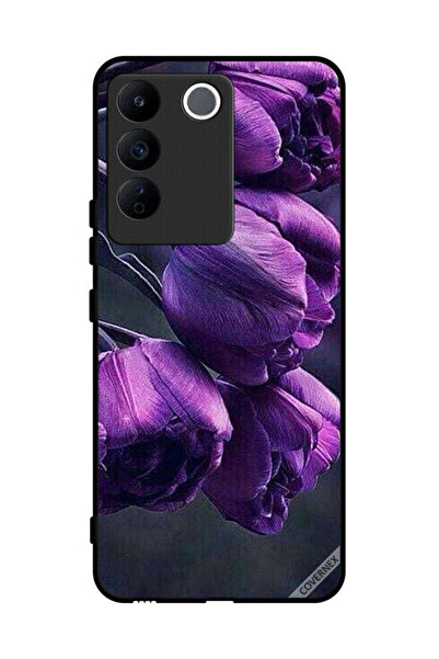 Covernex غطاء حماية لهاتف Vivo V27e - زهور داكنة