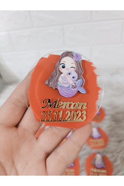 Doğrukan Hediyelik Mercan Renk Tabanlı Deniz Kızı Figürlü Yenidoğan Doğum Gün...