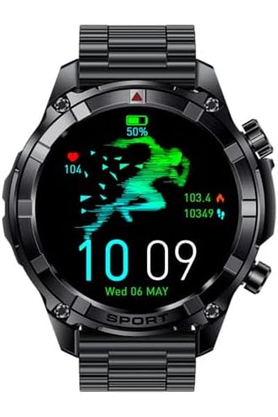 X.Cell Xcell Elite6 Smartwatch, 1.52" HD, BT Calling, Wireless Charge, SpO₂, IP67, Gun-Metal Strap