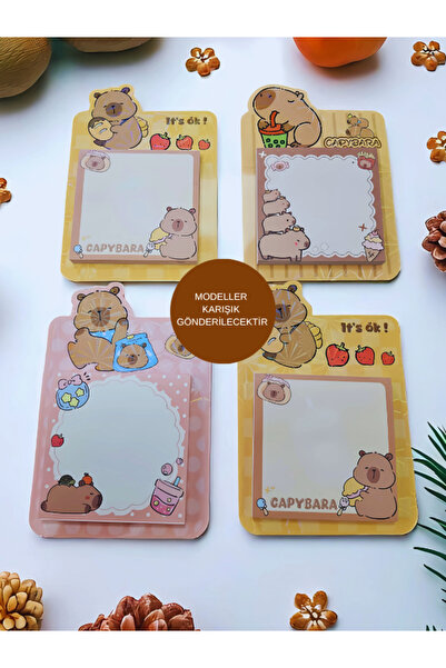 ALLStore Capybara (KAPİBARA) POSTİT YAPIŞKANLI NOT KAĞIDI KARE 4 MODEL