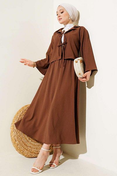 YILMAZBARMAZ Women's Double Breasted Lapel Tree Bark Skirt Suit