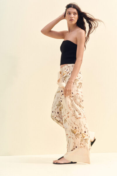 H&M Kuşaklı Geniş Pantolon