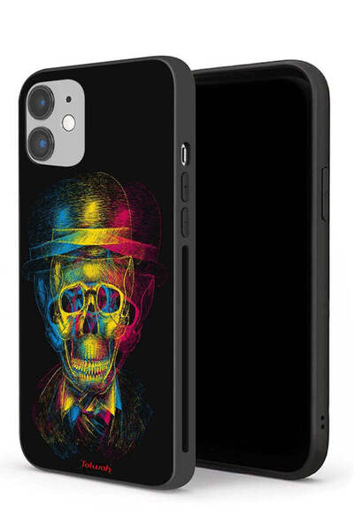 Tolwak جراب حماية لجهاز Apple iPhone 12 بتصميم جمجمة وقبعة ملونة وفن خيالي